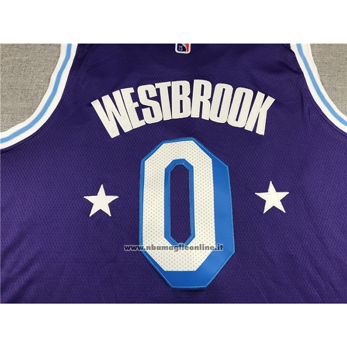Maglia Los Angeles Lakers Russell Westbrook #0 Citta Edition 2021-22 Viola